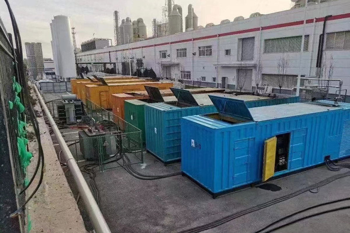 娄星发电机租赁施工现场